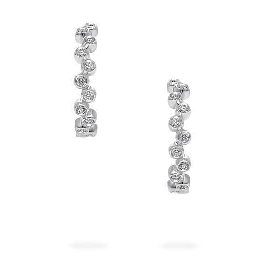Birks Iconic White Gold and Diamond Splash 18 mm Hoop Earrings image number 2