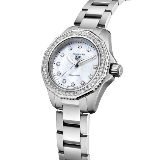 tag heuer aquaracer professional 200 quartz steel and diamond 30 mm wbp1416 ba0622 angle image number 1