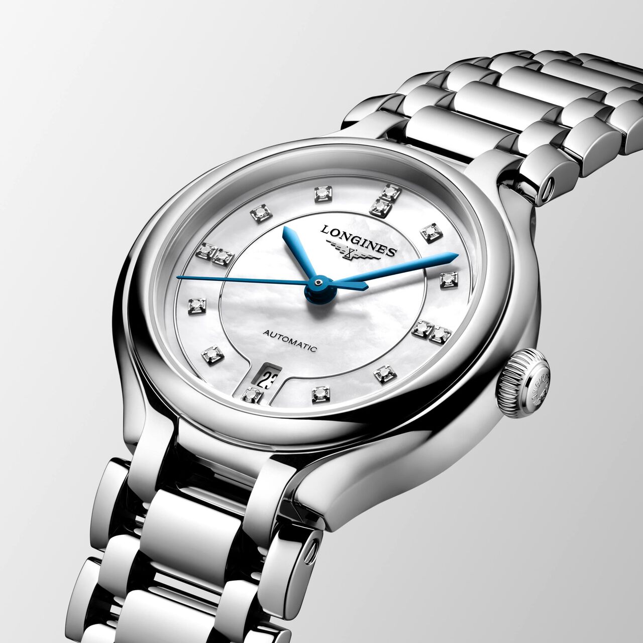 Longines PrimaLuna Quartz 30 mm Stainless Steel and Diamond L8.123.4.87.6 image number 1