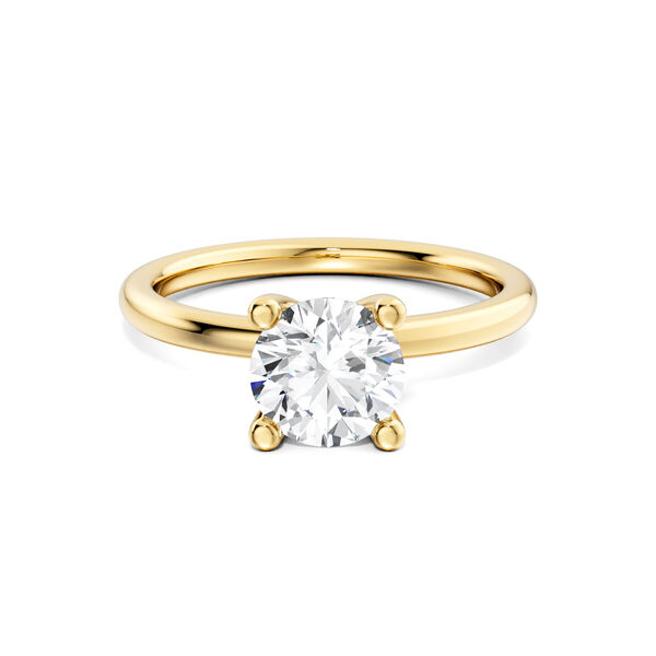 Round-Cut Solitaire Diamond Engagement Ring in Yellow Gold