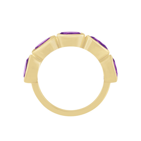 Oval Shape Amethyst Bezel Ring
