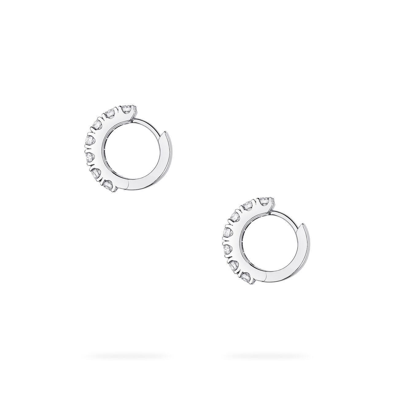 Side view of Birks Essentials Diamond Hoop Earrings in white gold image number 2