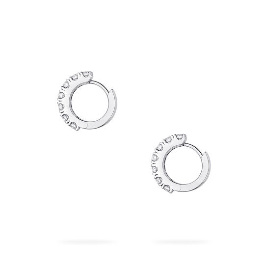 Side view of Birks Essentials Diamond Hoop Earrings in white gold image number 2