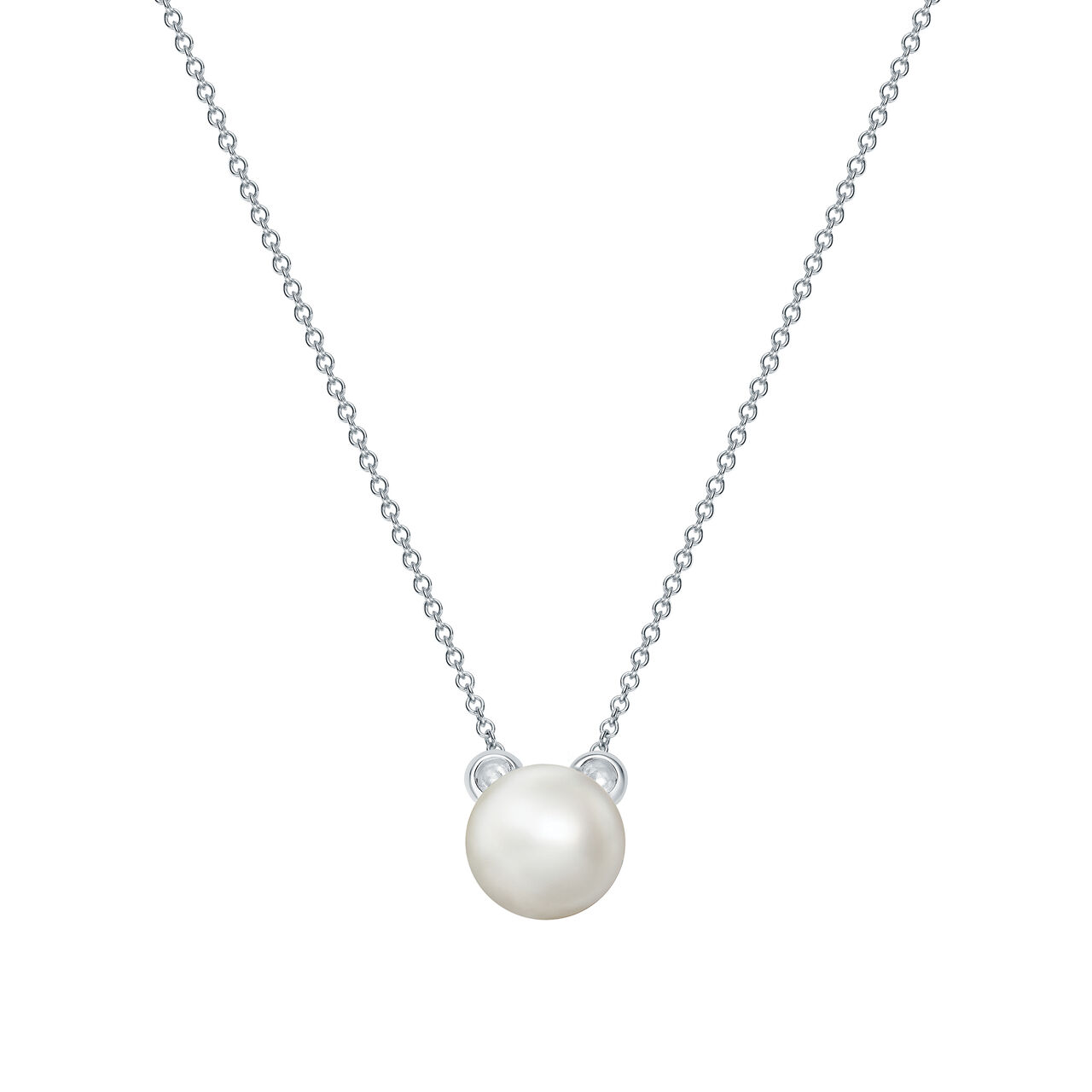 bijoux birks essentials freshwater pearl and silver polar bear pendant image number 0