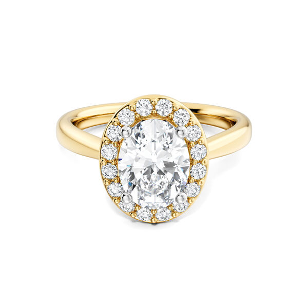 Oval-Cut Solitaire Diamond Engagement Ring in Yellow Gold