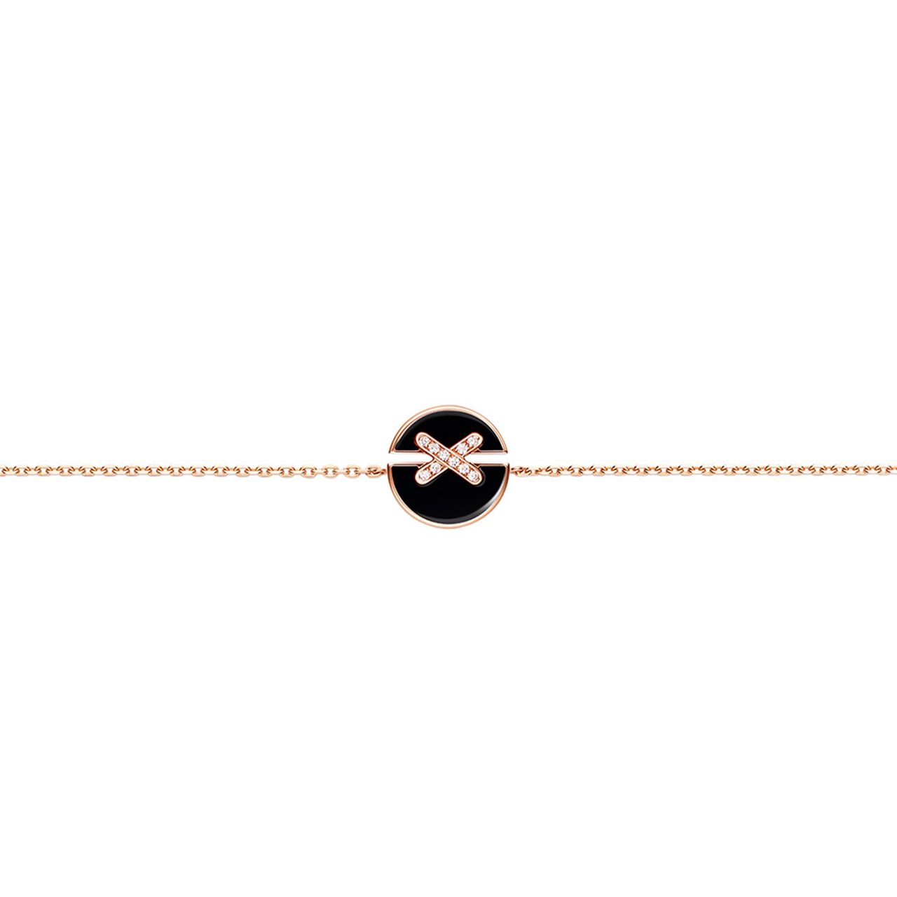 chaumet jeux de liens harmony rose gold onyx diamond bracelet 084999 front image number 0