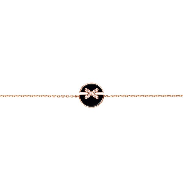 Bracelet Liens Harmony en or rose avec onyx et diamants