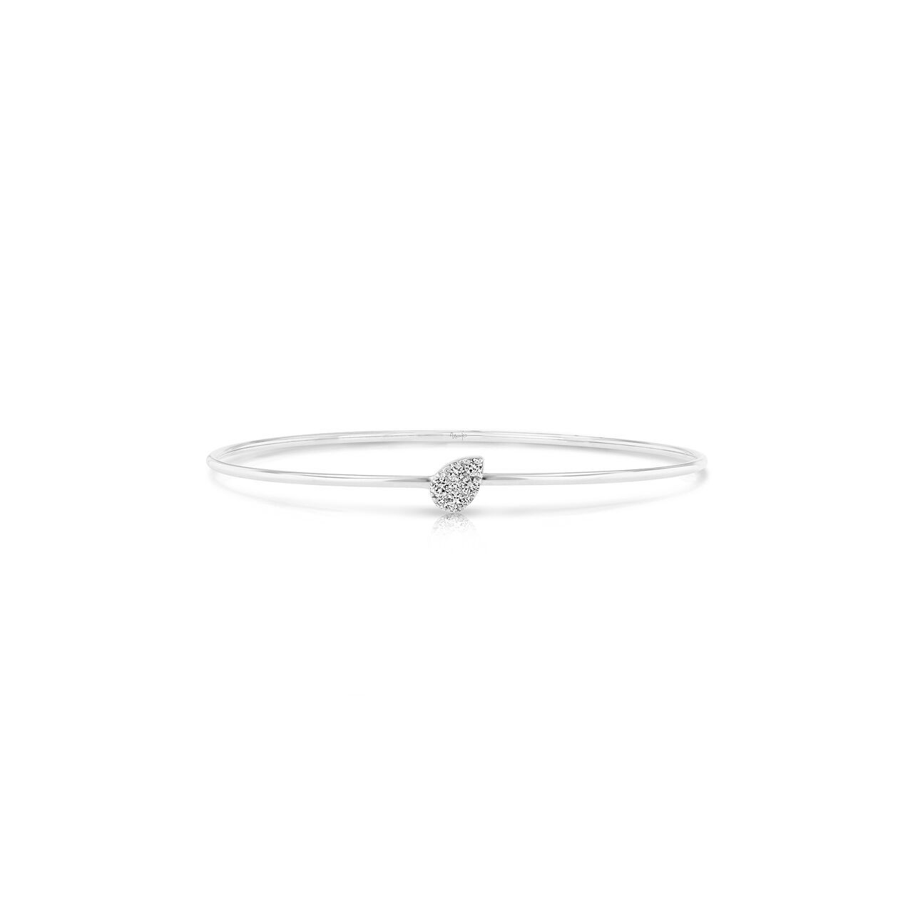 Uneek Stackable White Gold and Diamond Pavé Pear Cluster Bangle LVBAWA8117W image number 0