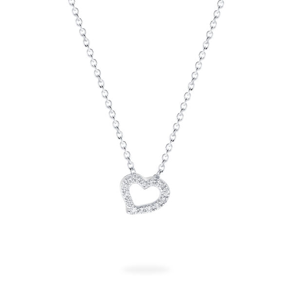 Pendentif cœur en diamants et or blanc pour enfants