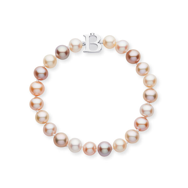 Bracelet de perles de culture d'eau douce 7,5-8 mm en argent