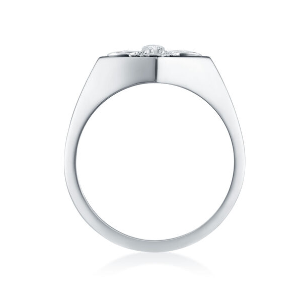 Silver and Black Enamel Signet Ring