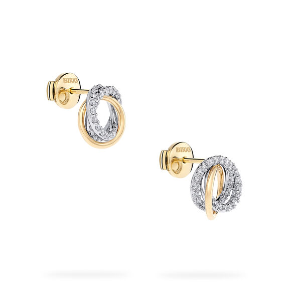 Boucles d'oreilles circulaires en or jaune et diamant, petites