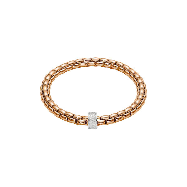 Bracelet Eka Flex'it en or rose avec pavé de diamants, modèle moyen