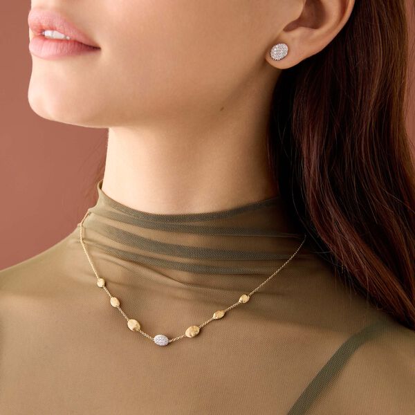 Siviglia Small Yellow Gold and Diamond Necklace