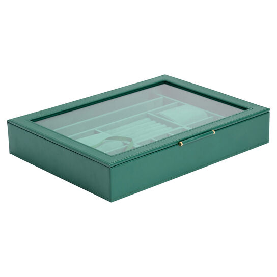 WOLF Sophia Green Flat Jewellery Case Angle image number 1