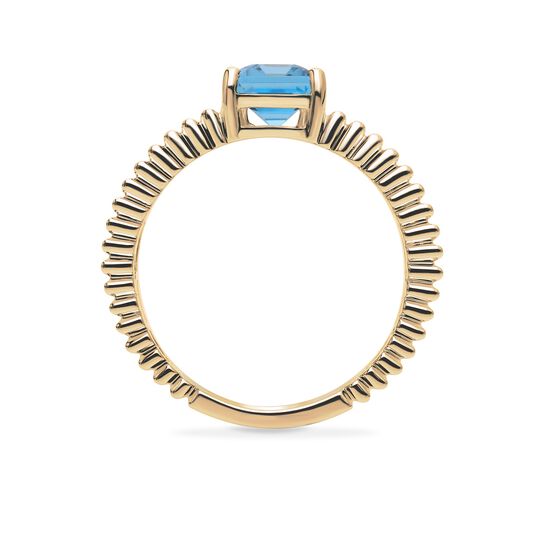 Birks Essentiels Bague plissée en or jaune et topaze bleue image number 2