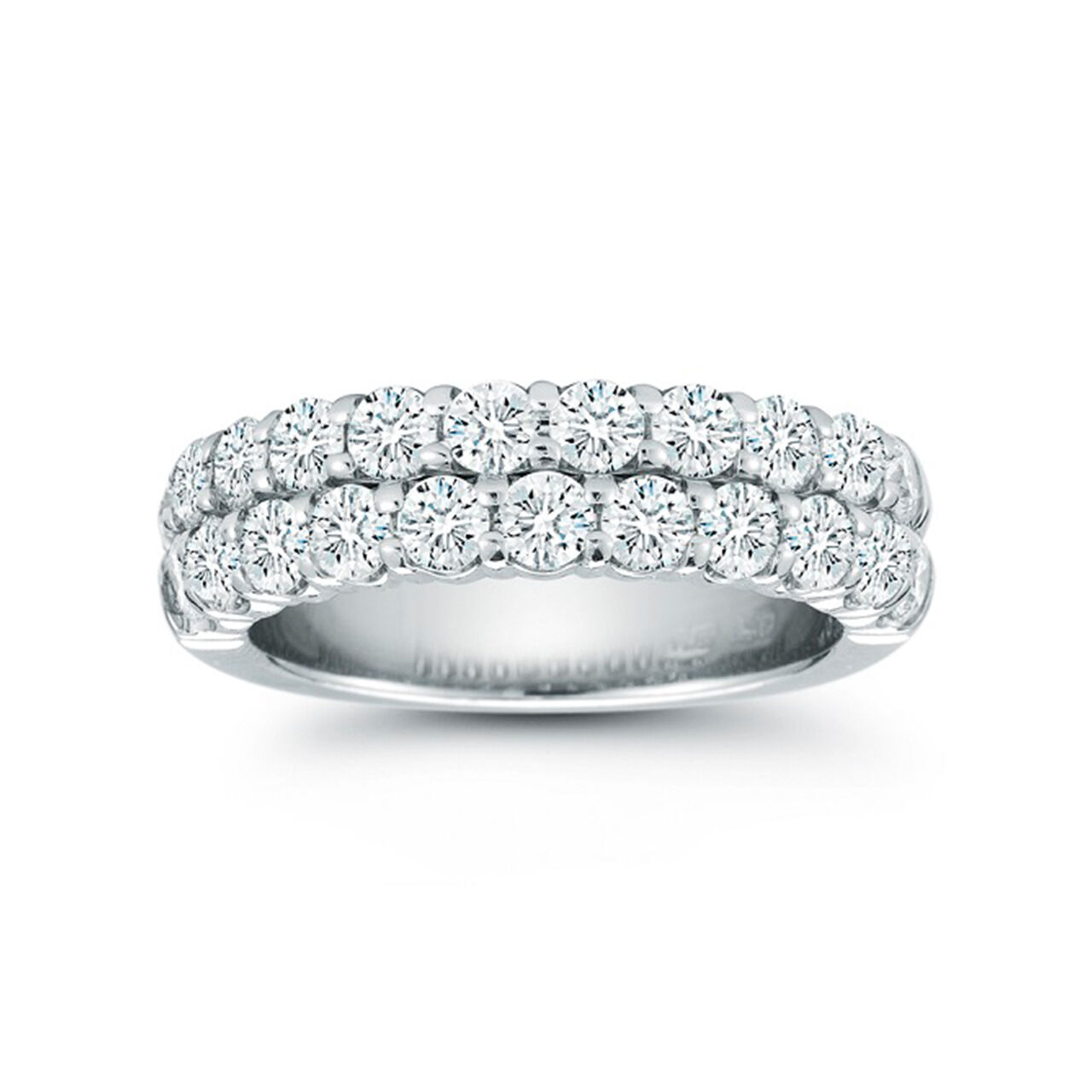 Bijoux Birks White Gold And Two Row 1.98Ct Diamond Wedding Band image number 0