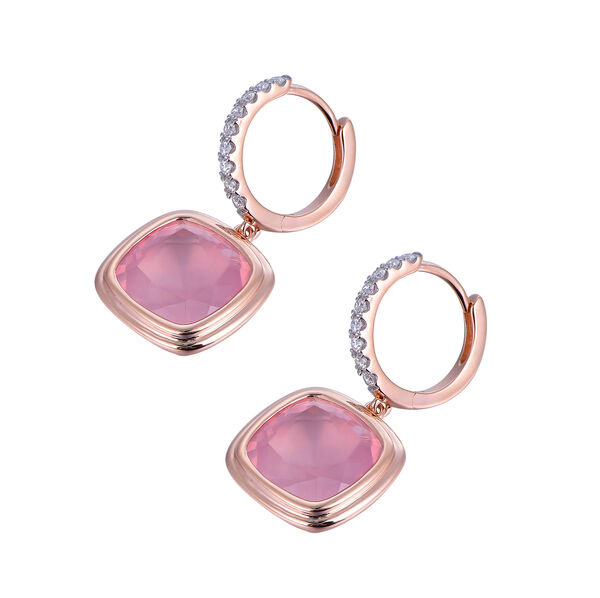 Rose Quartz Earrings in Rose Gold