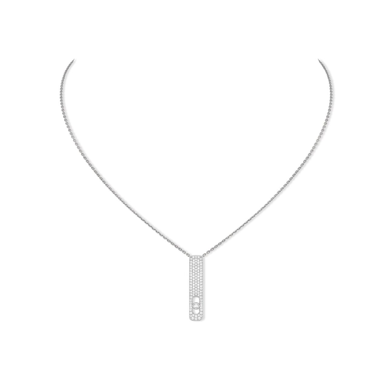 maison birks messika my first diamond small white gold diamond pave necklace 07520 wg image number 0