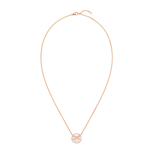 Pendentif petit modèle Jeux de Liens Harmony en or rose et nacre avec diamants image number 1