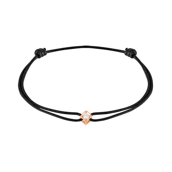 Le Cube Diamant Rose Gold and Diamond Cord Bracelet
