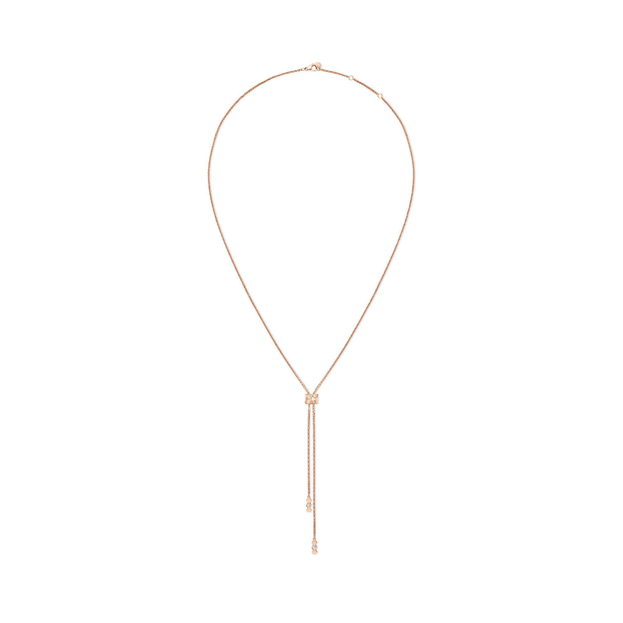 Bee de Chaumet Rose Gold and Diamond Bolo Tie Necklace