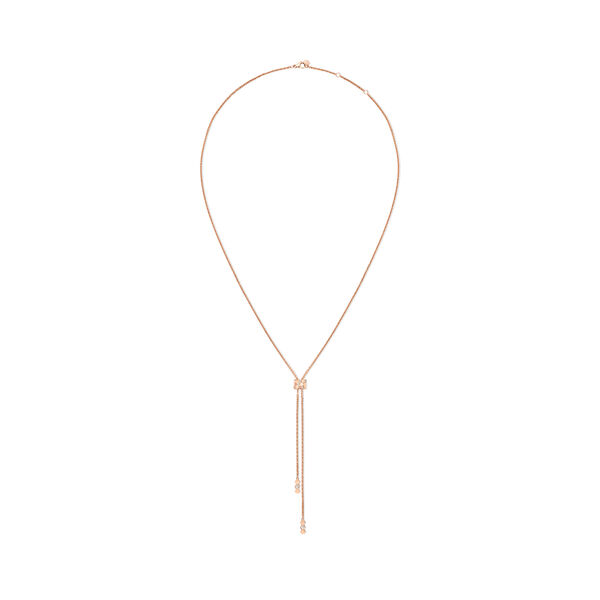 Collier cravate Bee de Chaumet en or rose avec diamants