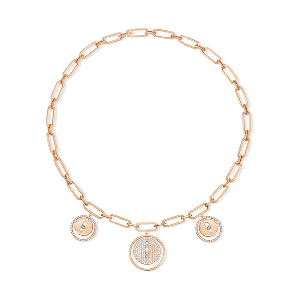 Lucky Move Rose Gold and Diamond Charm Choker