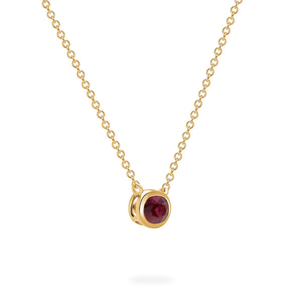 Yellow Gold Ruby Pendant Necklace