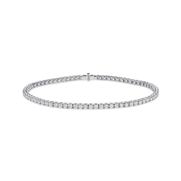 2.96 ct Diamond and White Gold Line Bracelet
