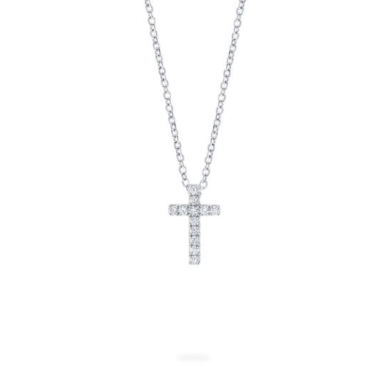 Birks Essentials White Gold Diamond Cross Pendant for Kids image number 0