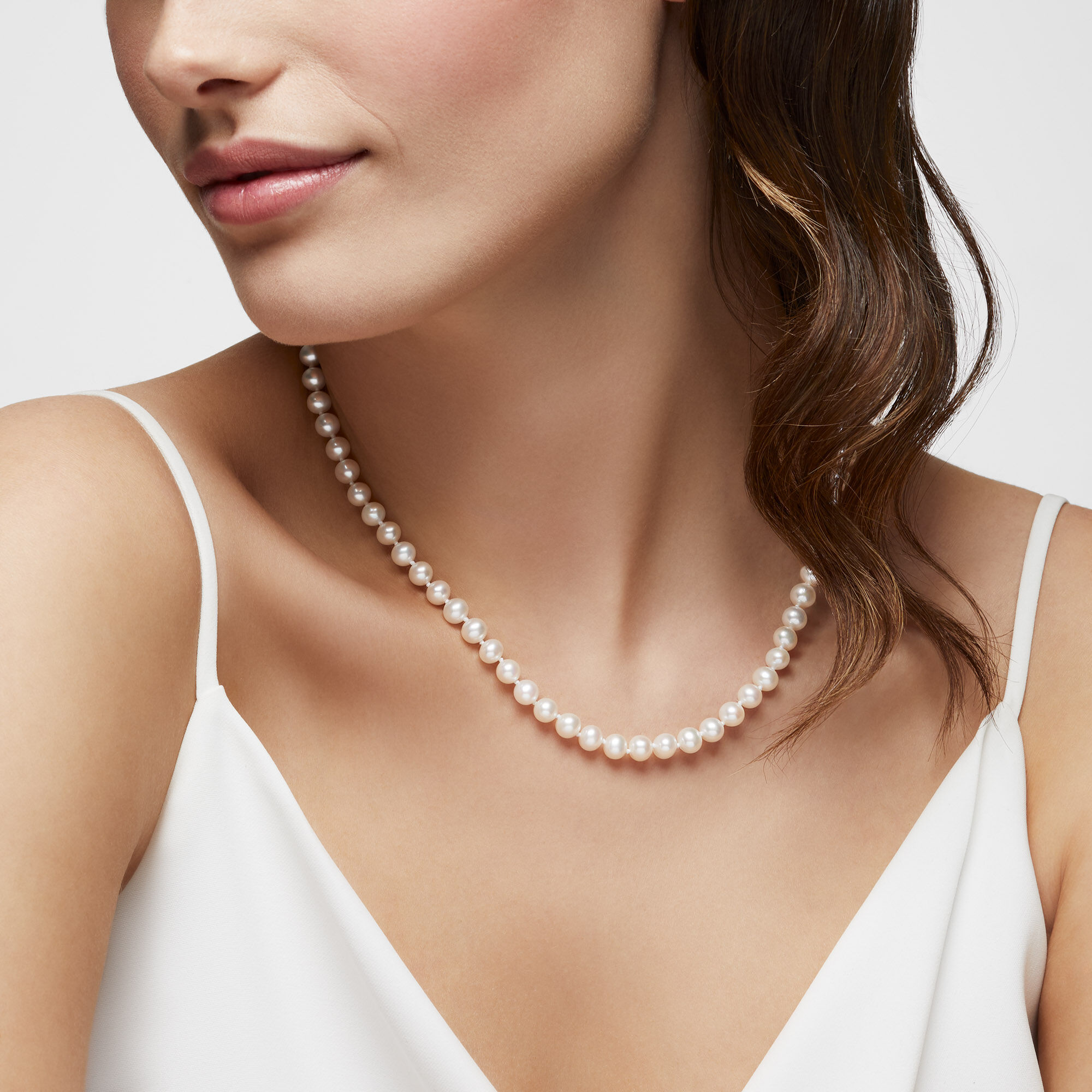 6-6.5 mm Silver Cultured Freshwater Pearl Necklace