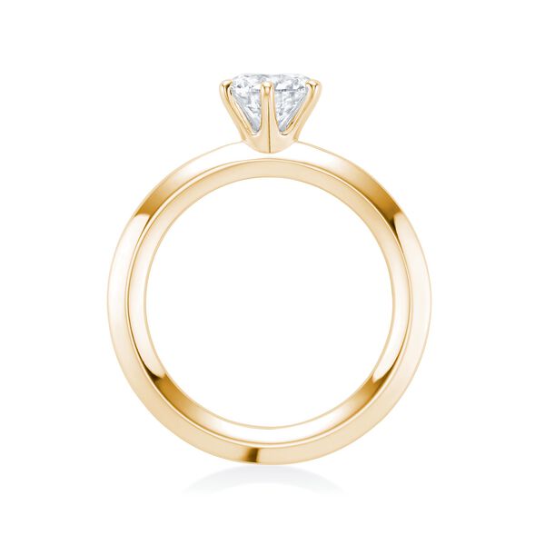 Yellow Gold Round Solitaire Diamond Engagement Ring