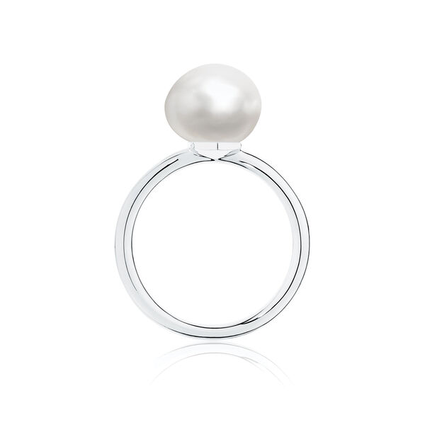 Freshwater Baroque Pearl And Silver Ring