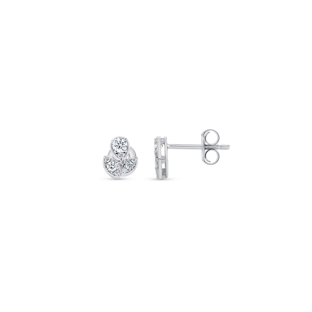 Uneek Alexandria White Gold and Diamond Stud Earrings image number 1