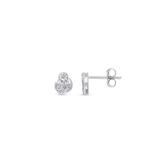 Uneek Alexandria White Gold and Diamond Stud Earrings image number 1