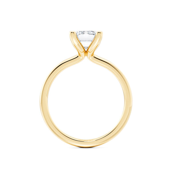 Emerald-Cut Solitaire Diamond Engagement Ring in Yellow Gold