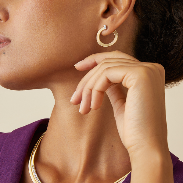 Masai White and Yellow Gold Diamond Earrings