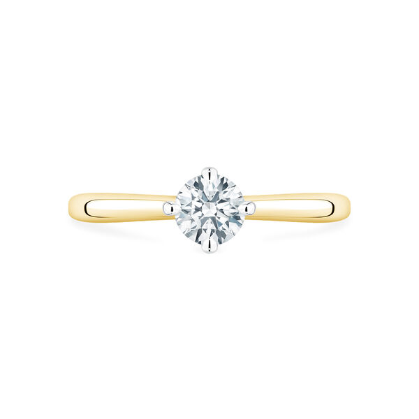 Bague de fiançailles à diamant solitaire rond