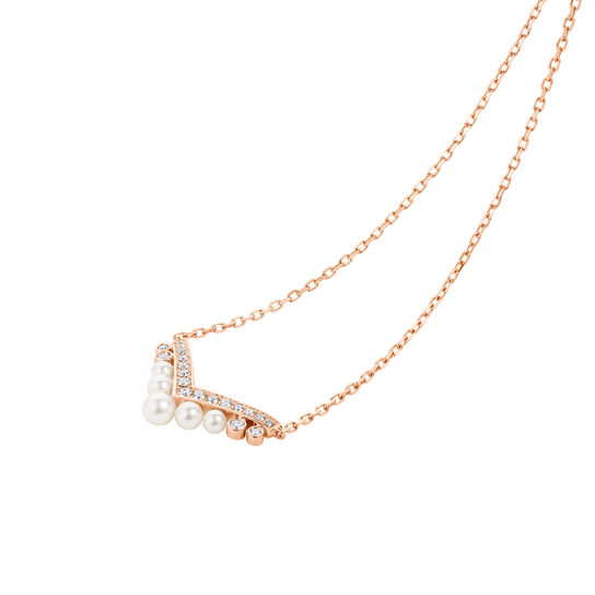 Chaumet Josephine Aigrette Rose Gold, Pearl and Diamond Pendant image number 2