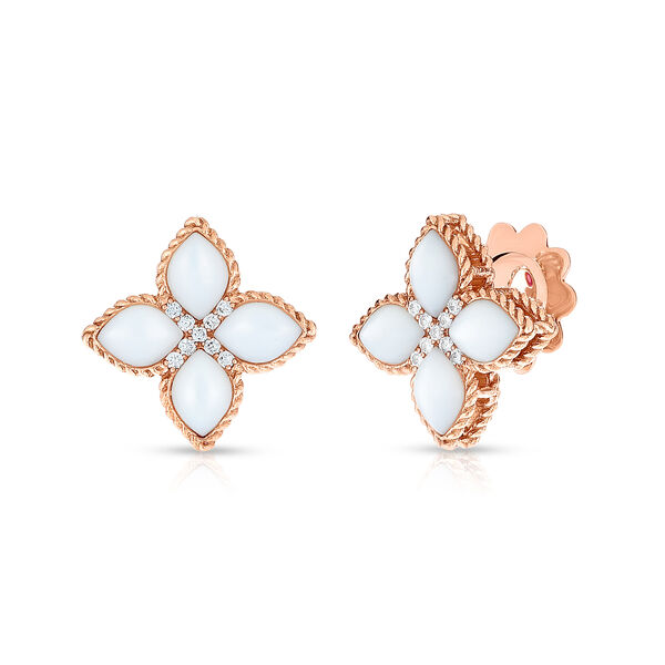 Venetian Princess Medium Rose Gold Diamond and Mother-of-Pearls Earrings