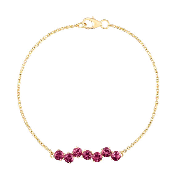 Yellow Gold Pink Tourmaline Bracelet