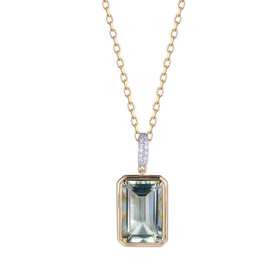Green Amethyst Pendant in Yellow Gold image number 0