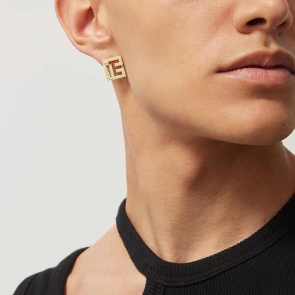 Clou d'oreille PB Labyrinth en or jaune et diamant