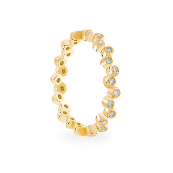 Stackable Yellow Gold and Diamond Splash Ring