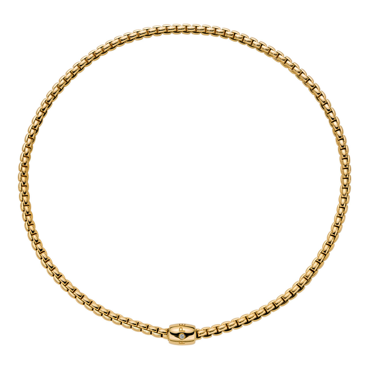 FOPE Eka Flex'it D-Link Yellow Gold and Diamond Necklace image number 0