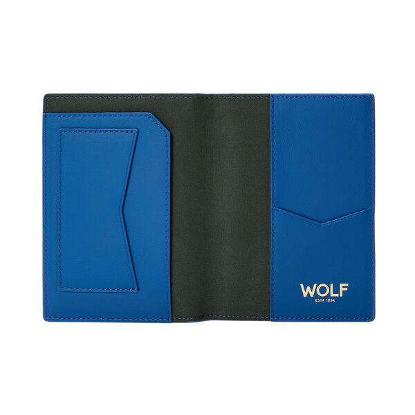 Porte passeport Signature bleu