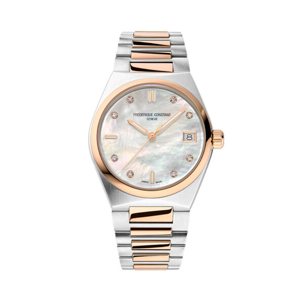 Highlife 31 mm quartz en acier inoxydable plaqué or rose et diamants