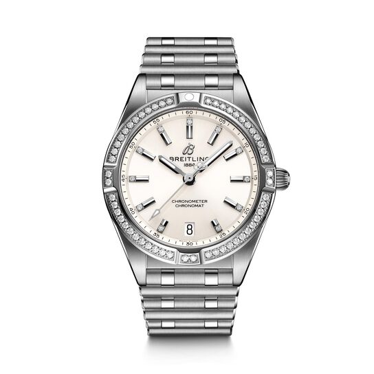 maison birks breitling chronomat quartz 32 steel white diamonds a77310591a1a1 image number 0
