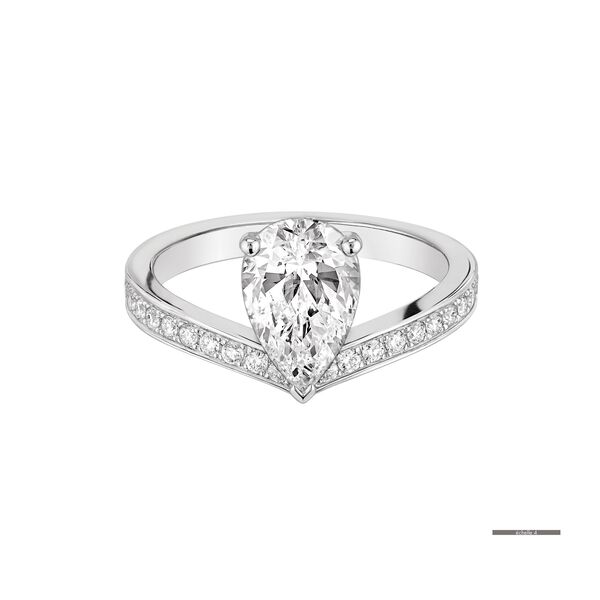 Solitaire Joséphine Aigrette en platine. pavé de diamants à partir de 1.50 Carat